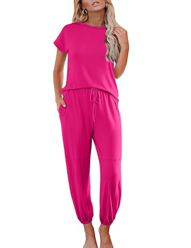 Ekouaer Pajamas for Women 2 Piece Lounge Sets Cap Sleeve